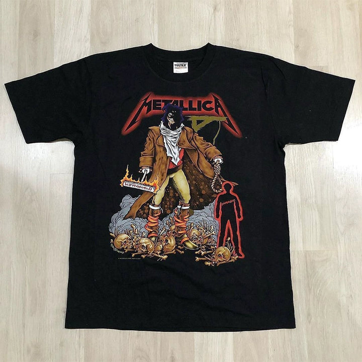 Skull Rock Metallica Retro Graphic T-shirt