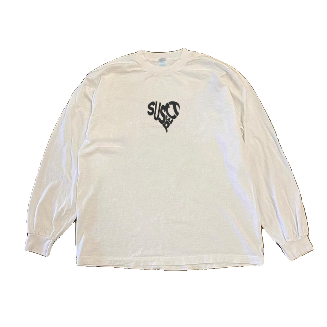 Minimalist Heart Print Cotton Long Sleeve Tee