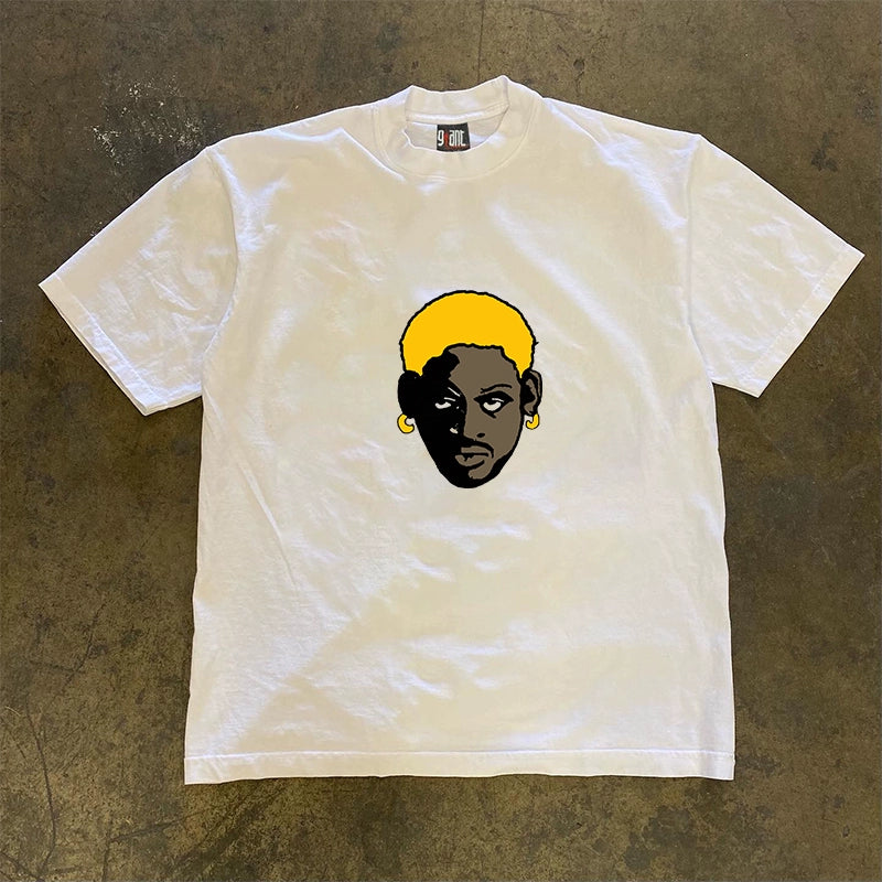 Avatar-Inspired Heavyweight Impermeable Yellow Haired Hip Hop T-Shirt