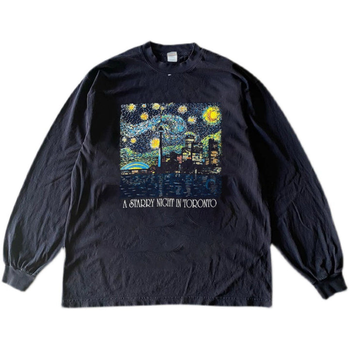 Van Gogh Oil Painting Graphic Long Sleeve T-Shirt