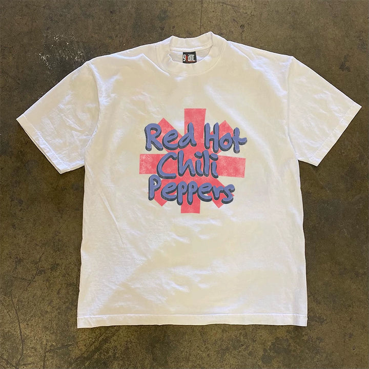 Red Hof Chili Peppers Hip Hop Graphic Tee