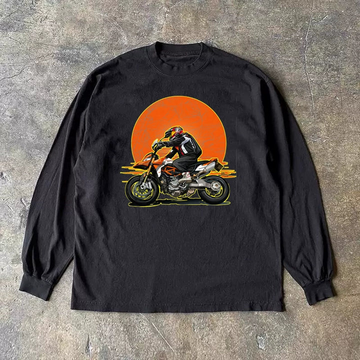 Sunset Knight Graphic Long Sleeve T-Shirt