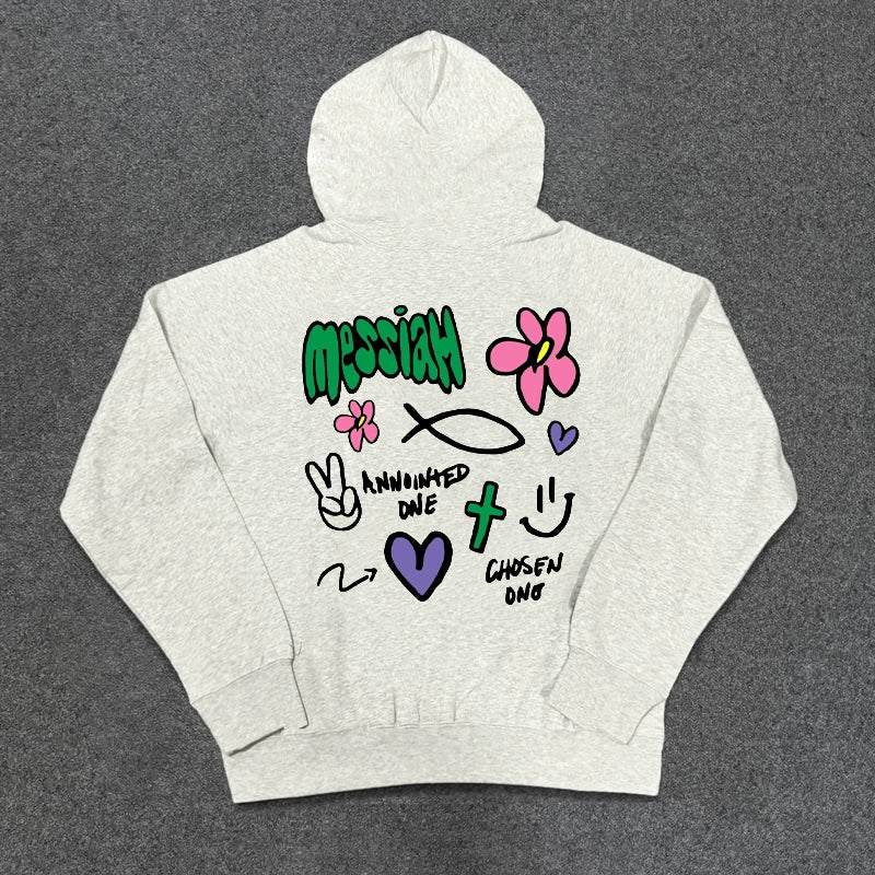 Bold Graphic Print Hoodie