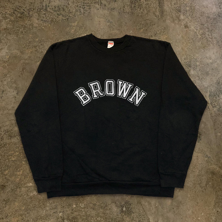 Brown Minimalist Letter Sweatshirt