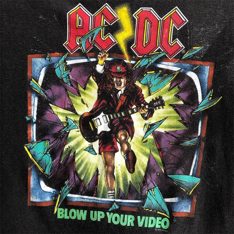 Vintage ACDC Punk Hip Hop Street Style Cotton T-Shirt