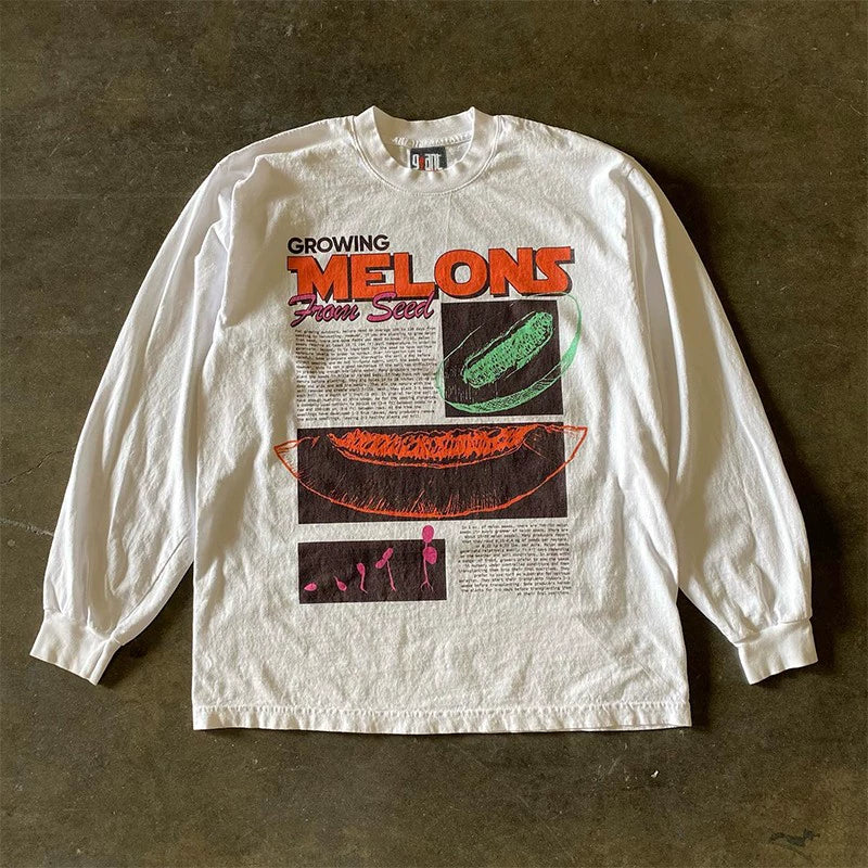 Impenetrable Melon Motif Long Sleeve T-Shirt