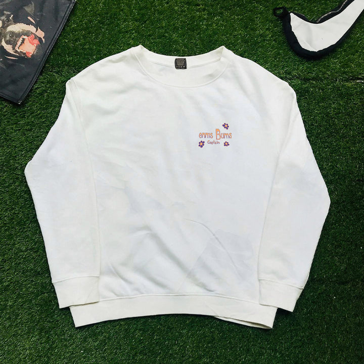 Blooming Floral Cartoon Print Pullover Sweatshirt