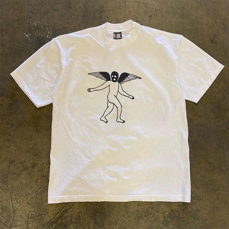 Heavy Impermeable Wings Trendy Cotton Summer Tee