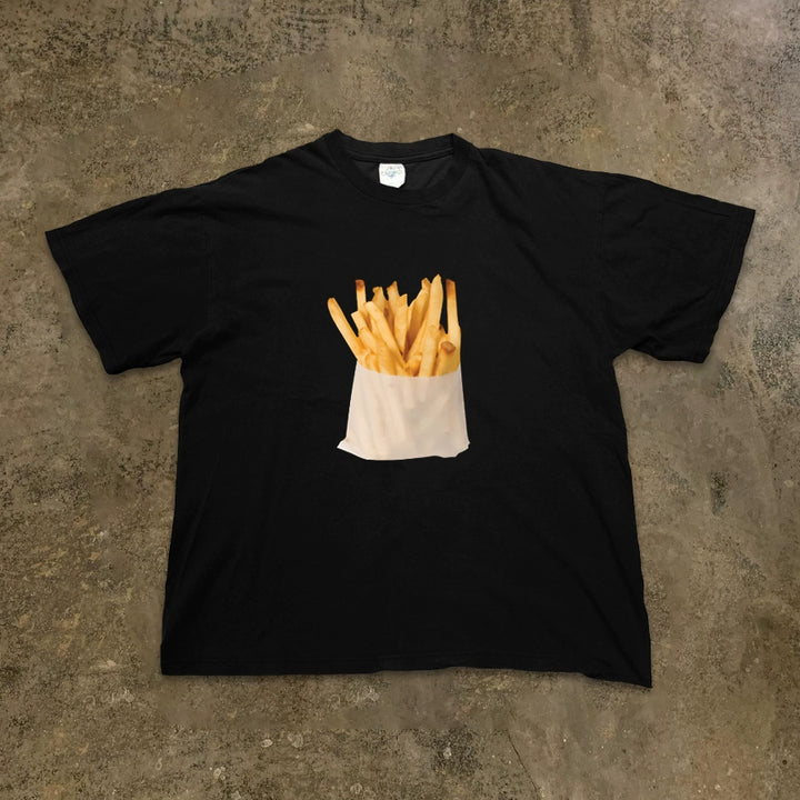 Vintage Realistic French Fries Print T-Shirt