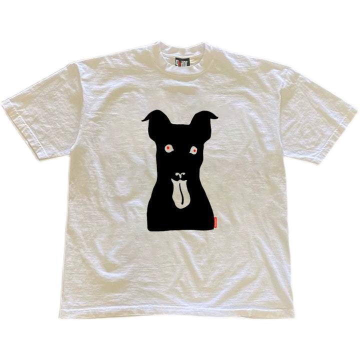 Versatile Heavy-Duty Dog-Themed Short-Sleeved T-Shirt