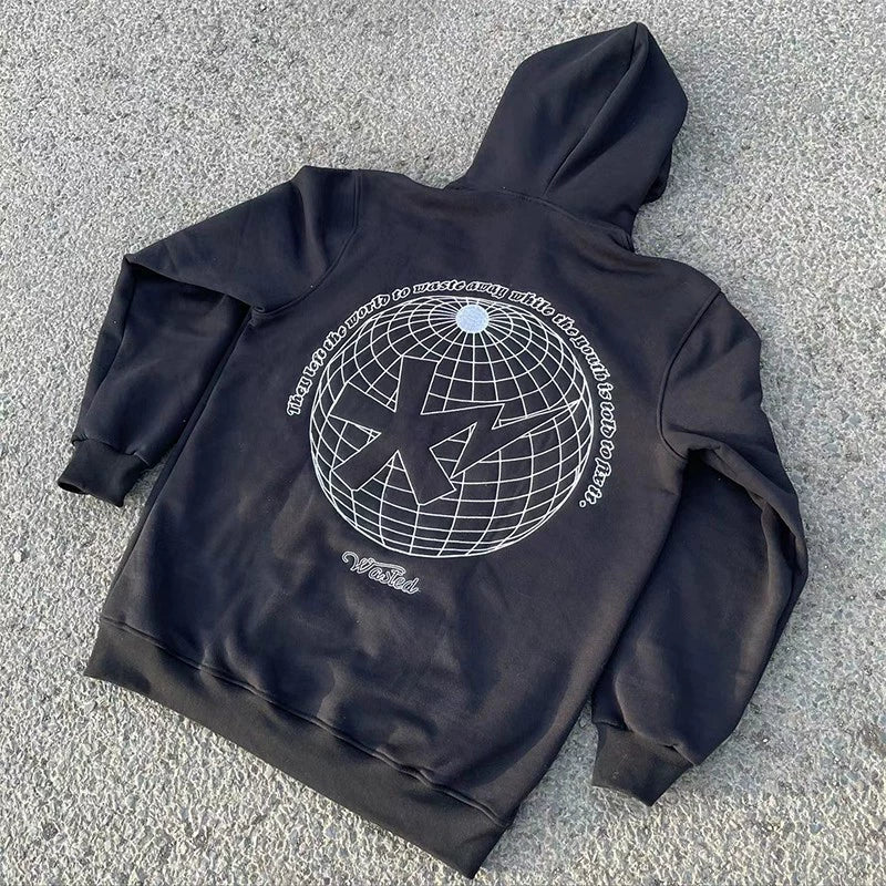 Vintage Five-Sided Graphic Hoodie