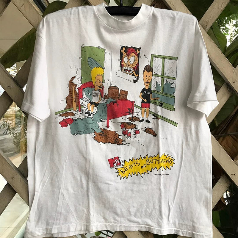 Beavis and Butthead Big-Headed Egg Cartoon T-Shirt