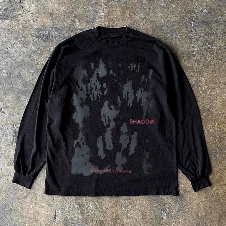 Dreamlike Character Graphic Cotton Long Sleeve Tee