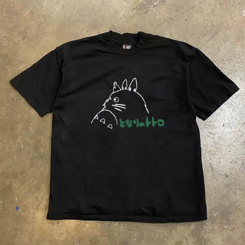 Heavyweight Impermeable Totoro-Themed Couple T-Shirt