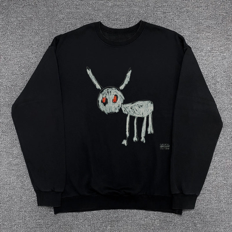 Vintage-Inspired Graphic Crewneck Sweatshirt