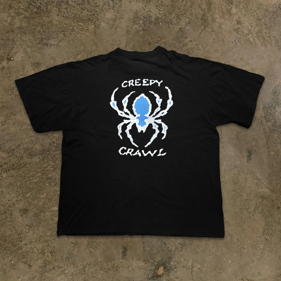 Dark Spider Print Hip-Hop T-Shirt