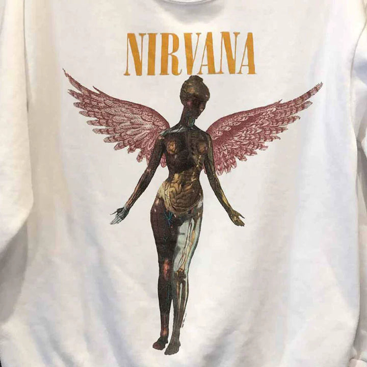 Nirvana Angel Print Hip Hop Sweatshirt