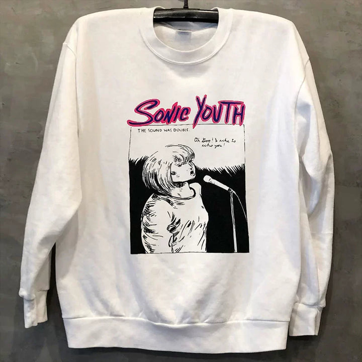 Vintage Sonic Youth Punk Rock Long-Sleeved Sweatshirt