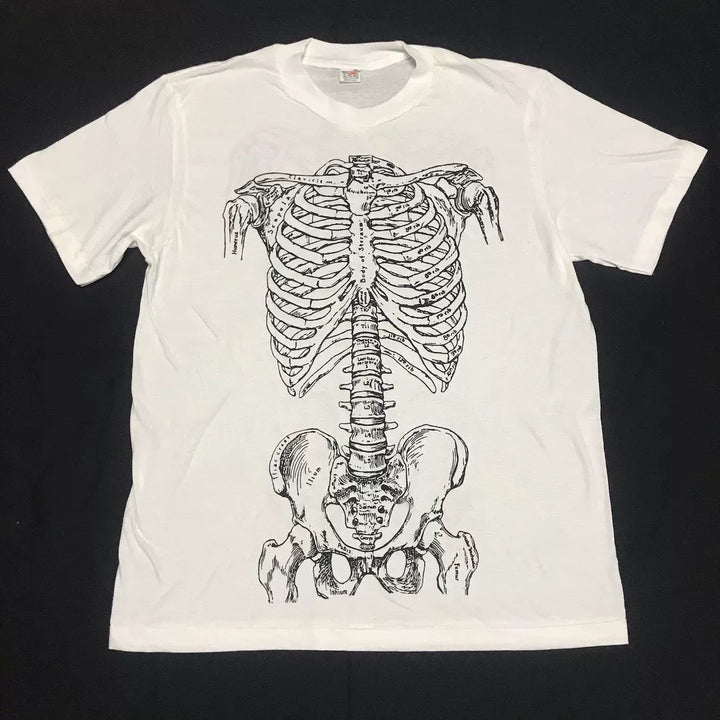 Fire Skeleton Retro Short Sleeve Tee