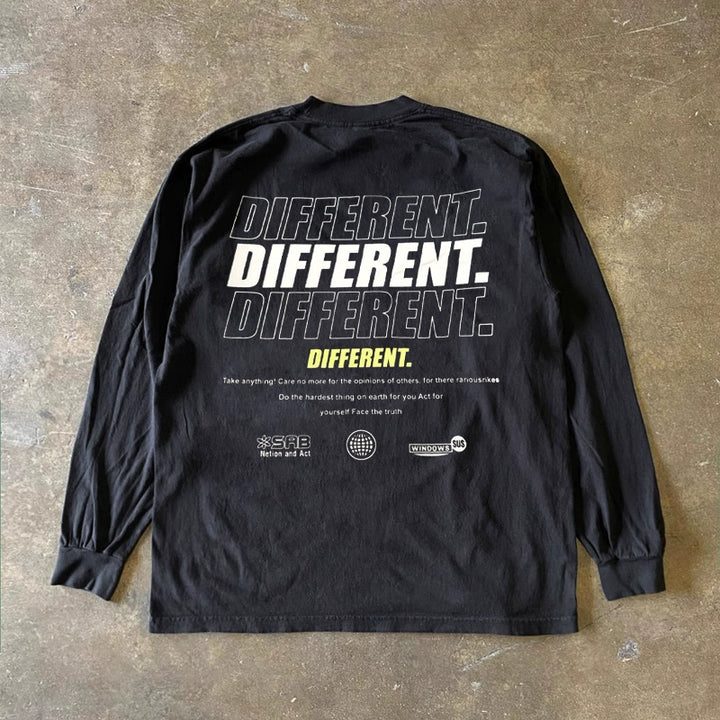 Oversized Lettered Long Sleeve T-Shirt