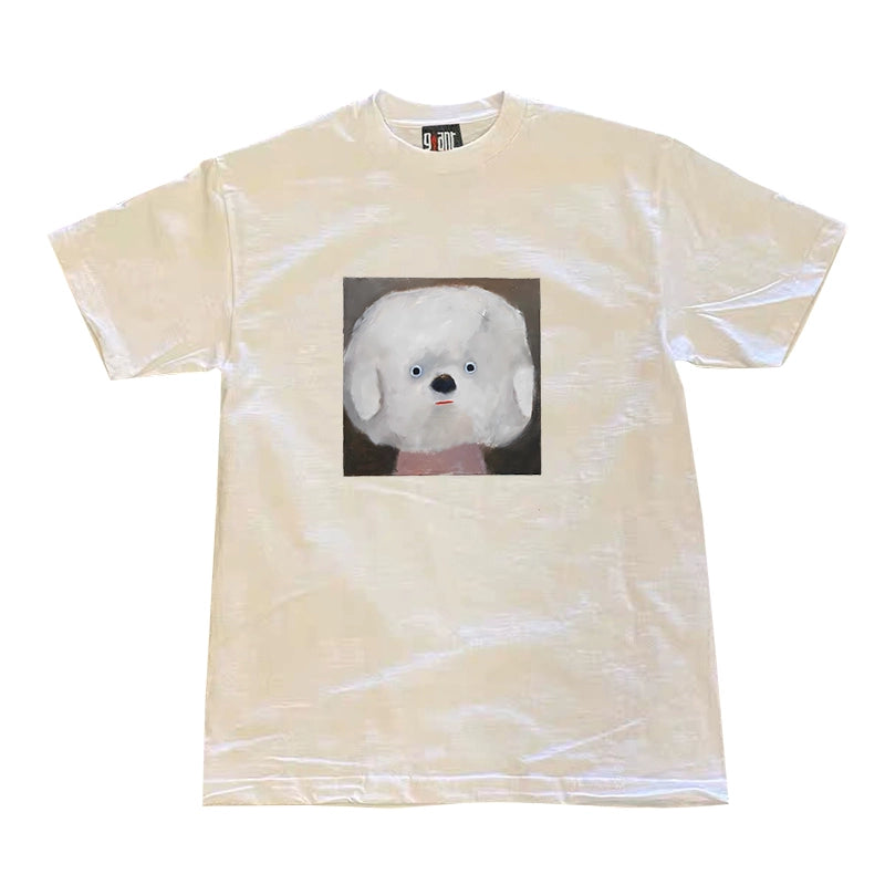 Puppy Graffiti Print Harajuku Style T-Shirt