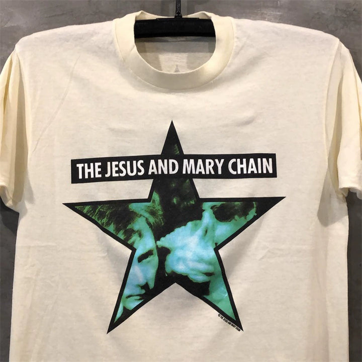 Jesus and Mary Chain European and American post-punk classic band vintage trend men's and women's short sleeve T-shirt