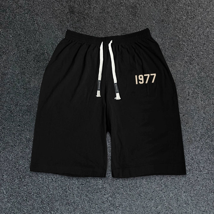 Retro Minimalist Grey Logo Shorts