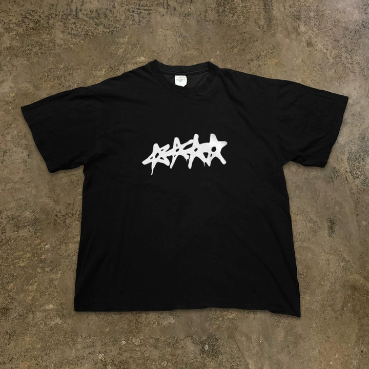 Minimalist Hand-Drawn Black and White Star T-Shirt