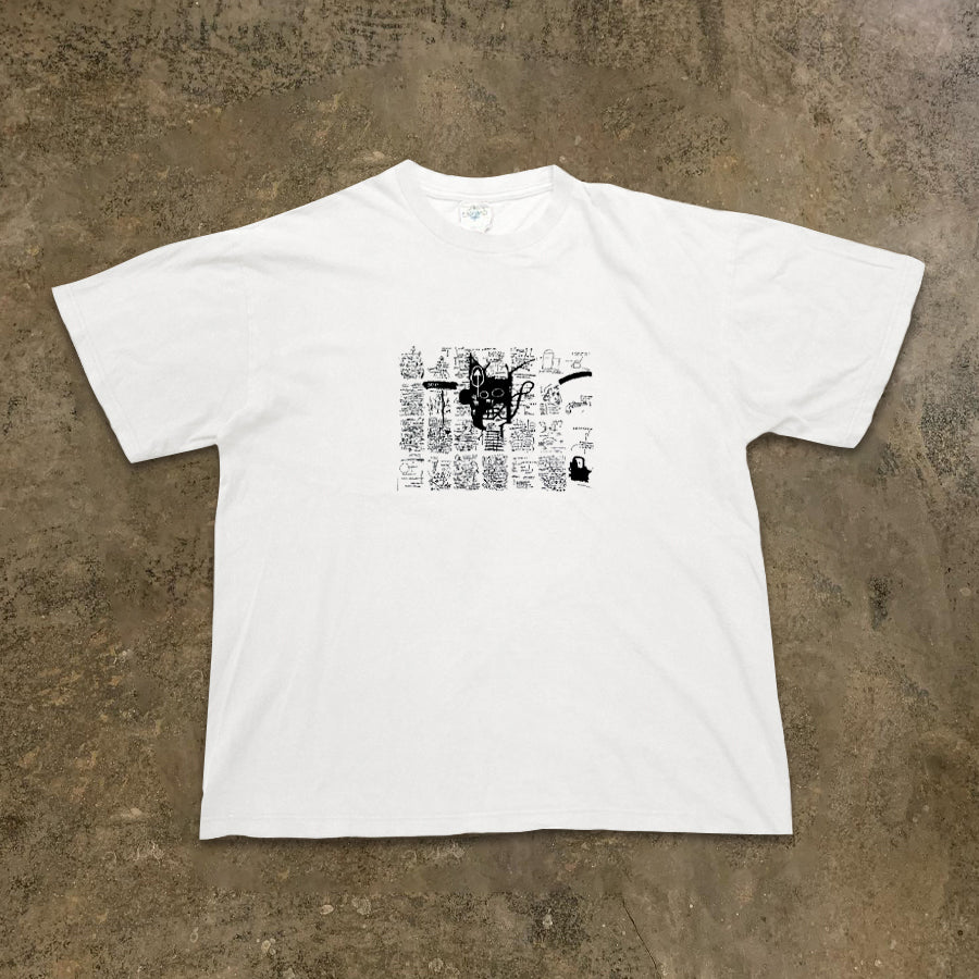 Artistic Hand-Drawn White Graphic Tee