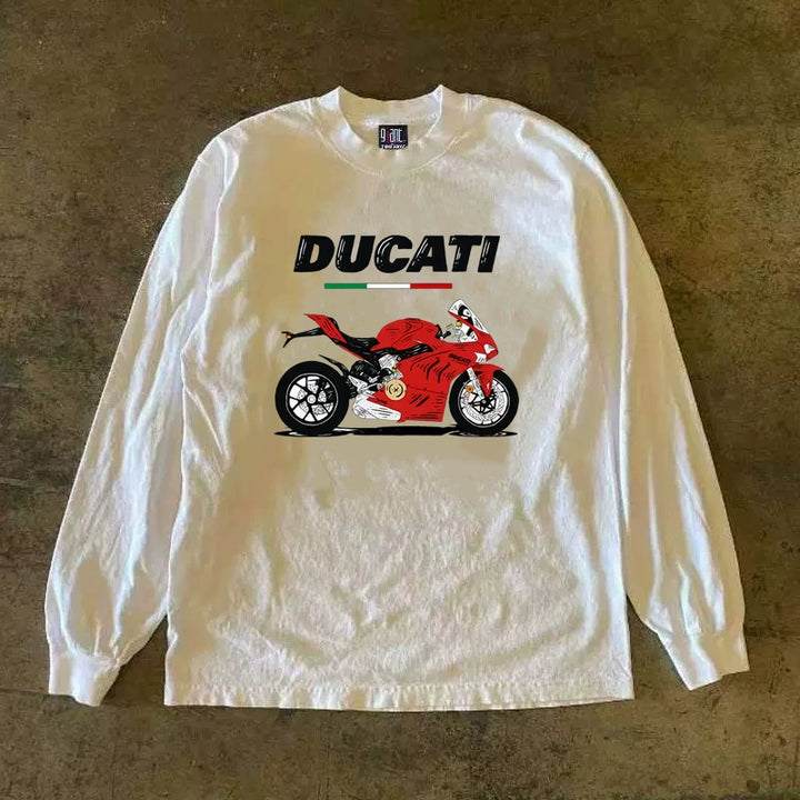 Retro American Street Art Graphic Long Sleeve T-Shirt