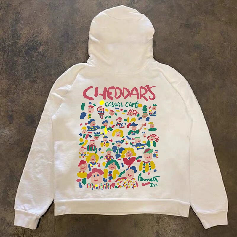 Celebration Party Vintage Hooded Sweatshirt with Fun Print