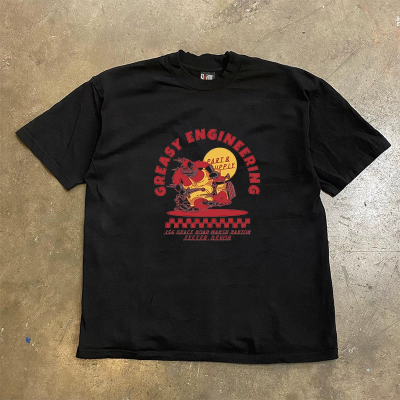 Greasy Engineering Hip-Hop Themed Short Sleeve T-Shirt