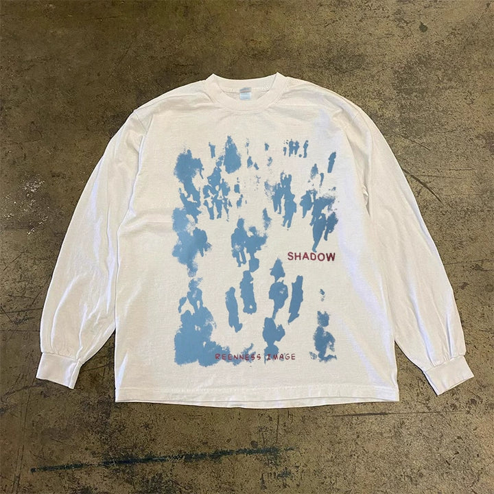 Dreamlike Character Graphic Cotton Long Sleeve Tee