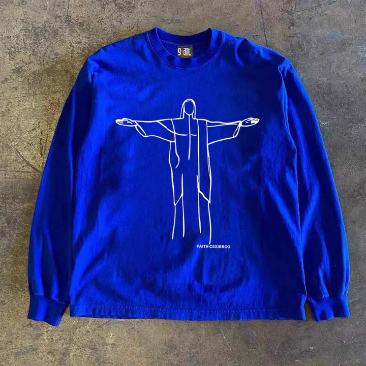 Streetwear Open Hands Long-Sleeved T-Shirt