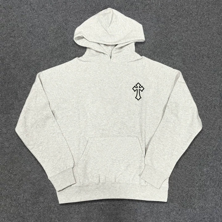 Cross Motif Hooded Sweatshirt