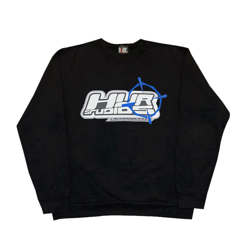 Vintage Hip Hop Letter Crew Neck Sweatshirt