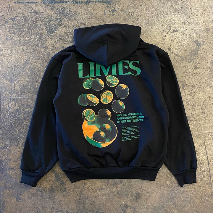 Lime Vintage Hip Hop Hooded Sweatshirt