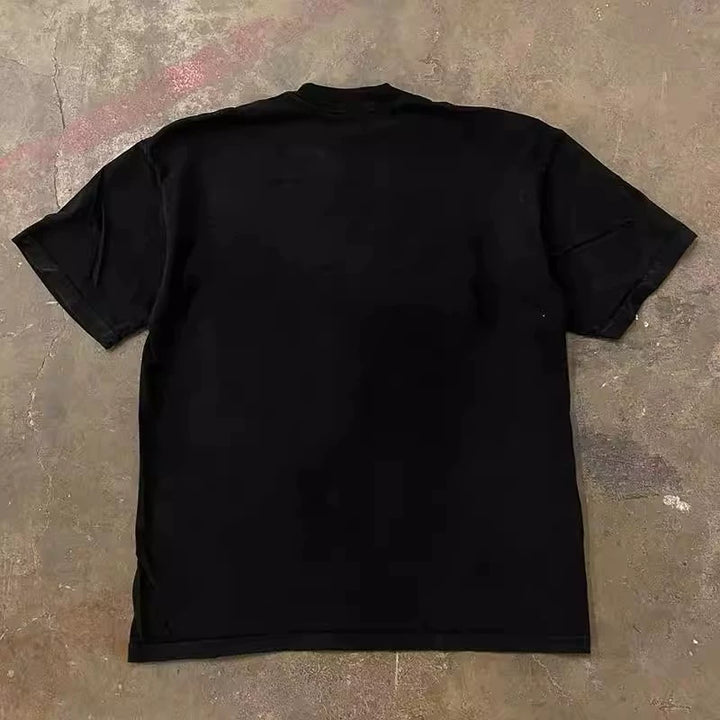 Vintage American Graphic Tee with Unique Prints