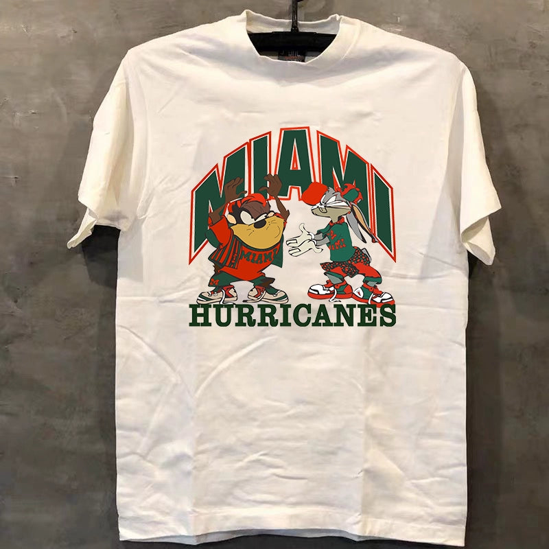 Miami Team Vintage American Hip Street Graphic Tee