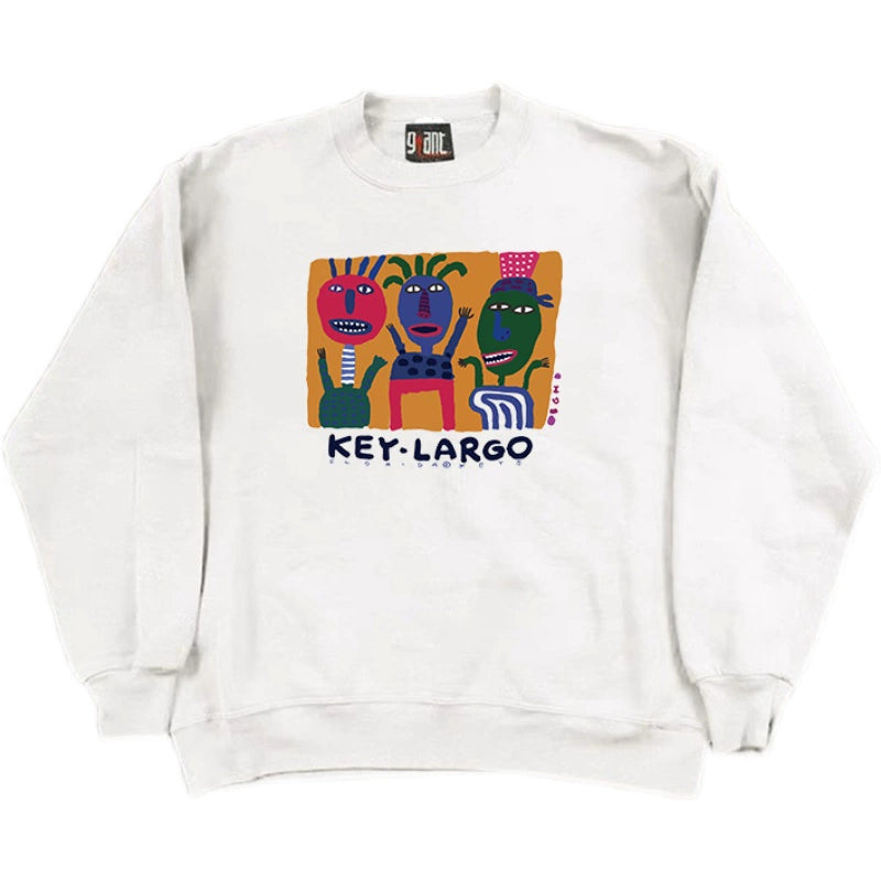 Vintage-Inspired Graphic Crew Neck Sweatshirt