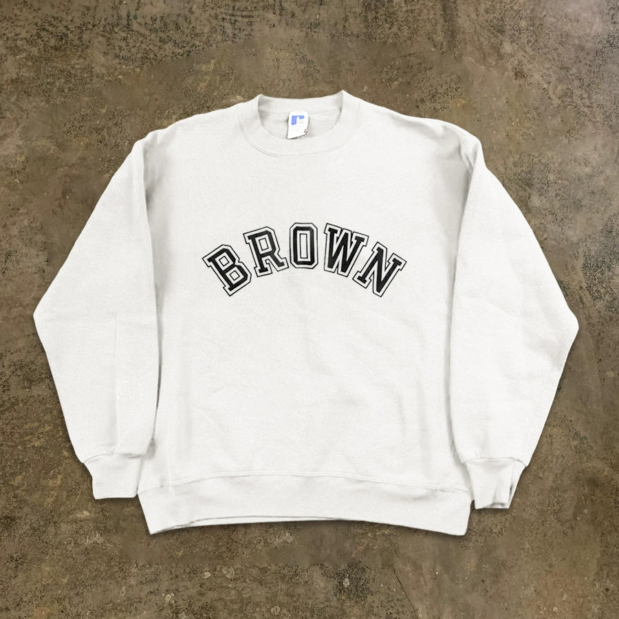 Brown Minimalist Letter Sweatshirt