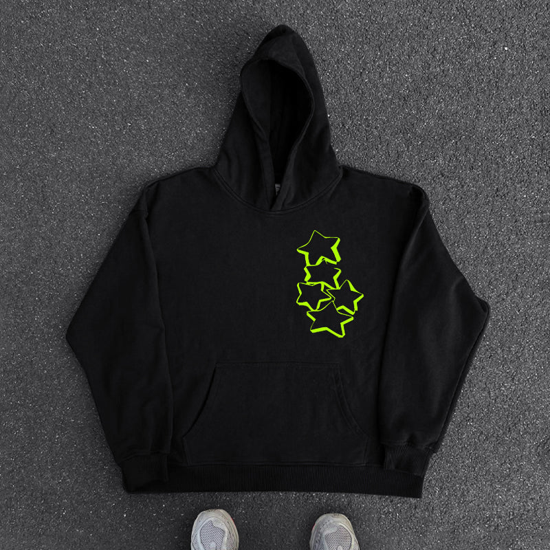 Star Design Hooded Sweatshirt