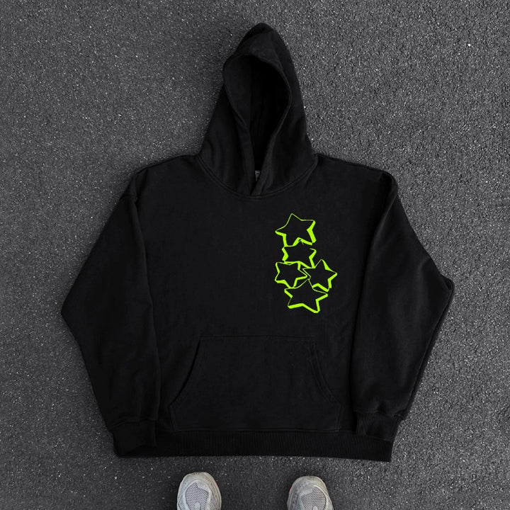 Star Design Hooded Sweatshirt