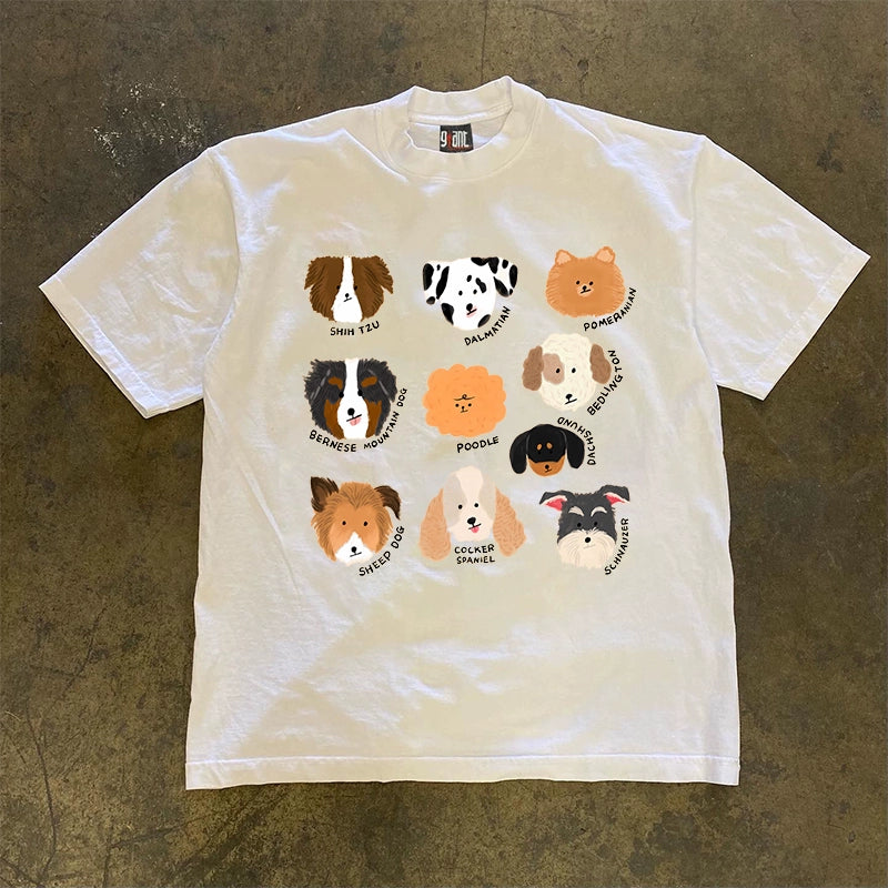 Cute Puppy Fun Print T-Shirt