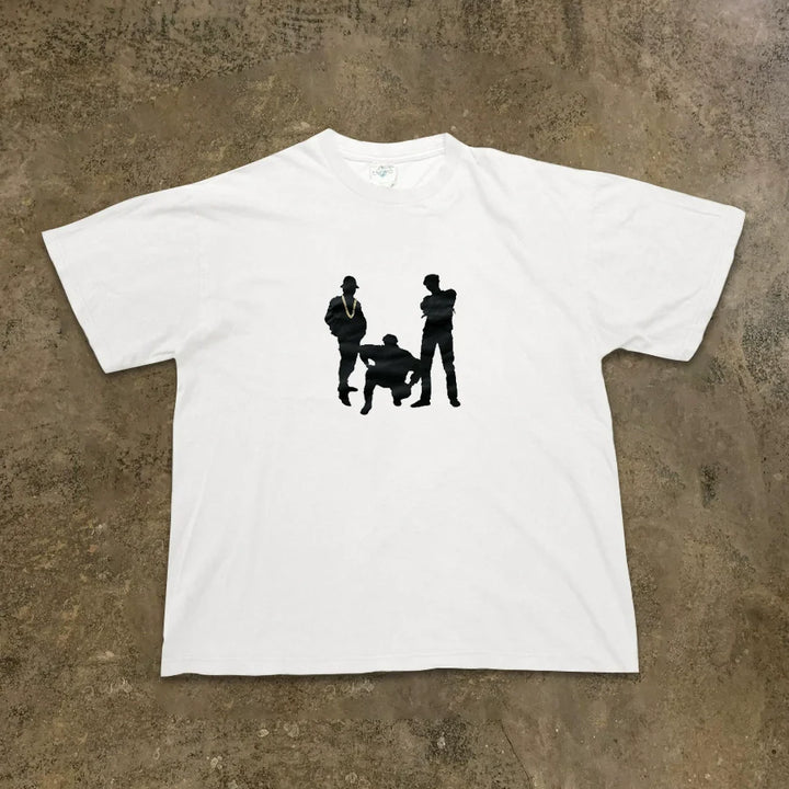 Oversized Vintage Hip-Hop Rock Character T-Shirt