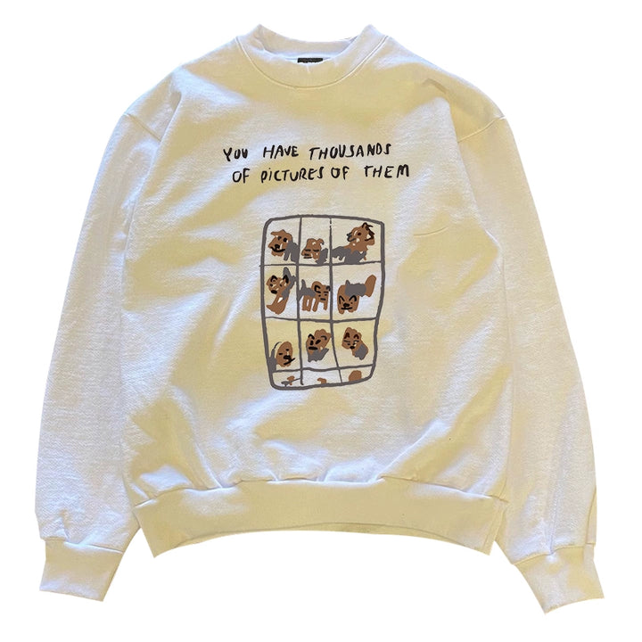 Vintage Puppy Photo Fun Crew Neck Sweatshirt