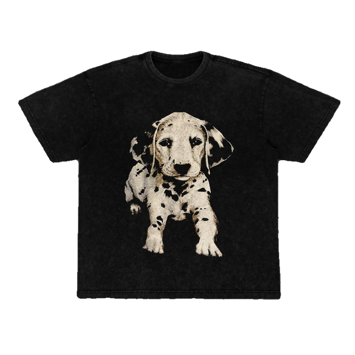 Vintage Wash Dalmatian Print T-Shirt