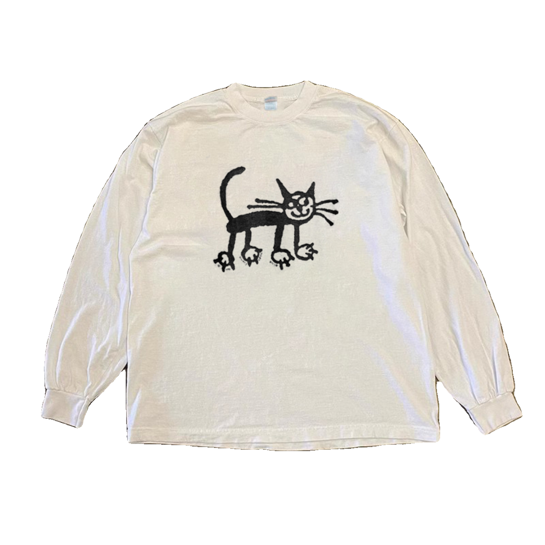 Hand-Drawn Cat Illustration Long Sleeve T-Shirt