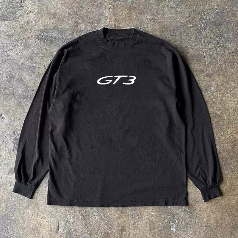 Minimalist GT3 Letter Print Long Sleeve T-Shirt