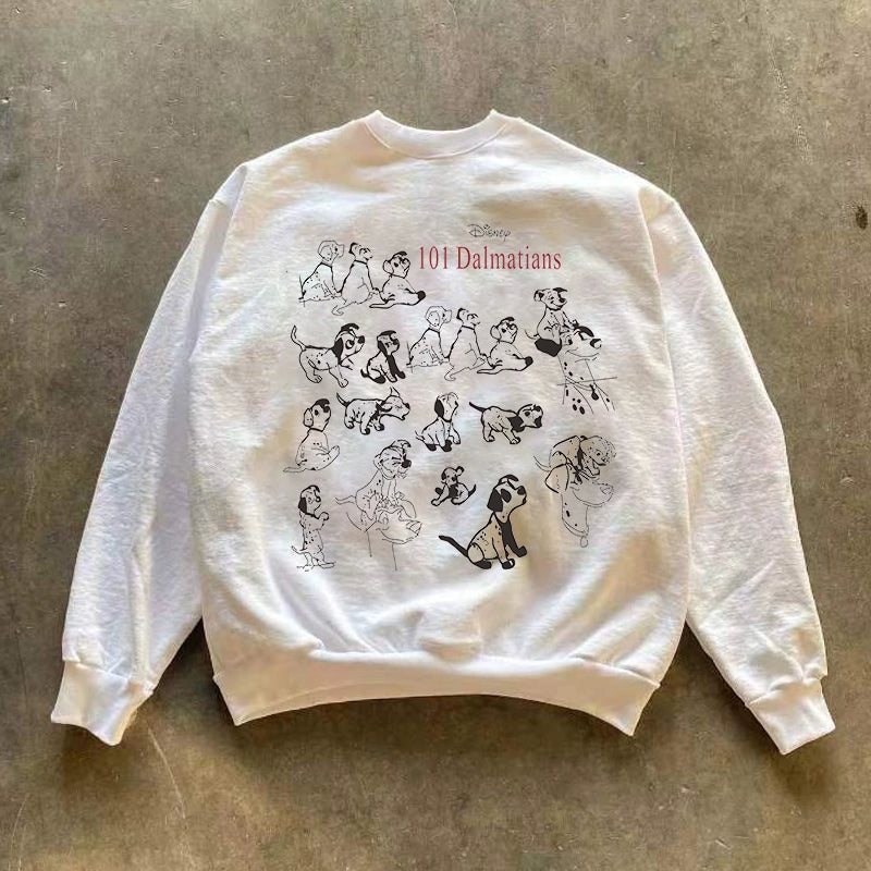 Dalmatian Vintage Crewneck Sweatshirt in Hong Kong Style